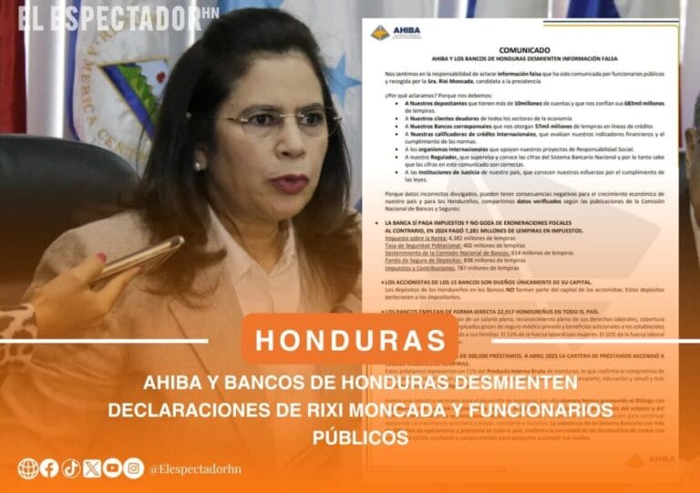 Ahiba y Bancos de Honduras desmienten declaraciones de Rixi Moncada y funcionarios públicos