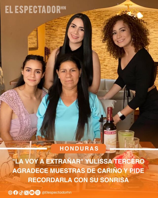 "La voy a extrañar" Yulissa Tercero agradece muestras de cariño y pide recordarla con su sonrisa