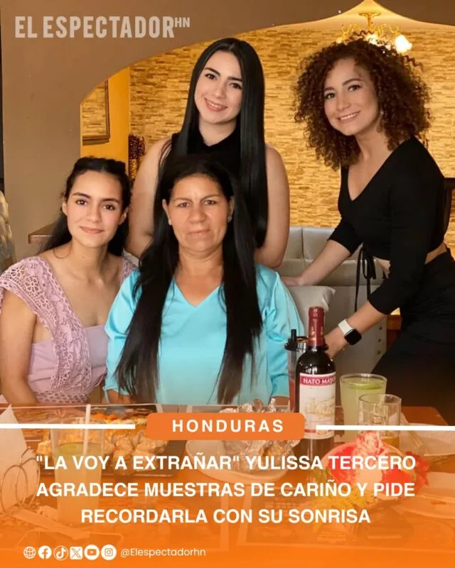"La voy a extrañar" Yulissa Tercero agradece muestras de cariño y pide recordarla con su sonrisa