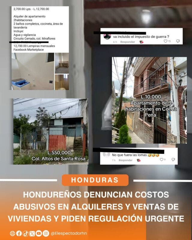 Alquileres en Honduras se vuelven impagables y ciudadanos piden límites legales