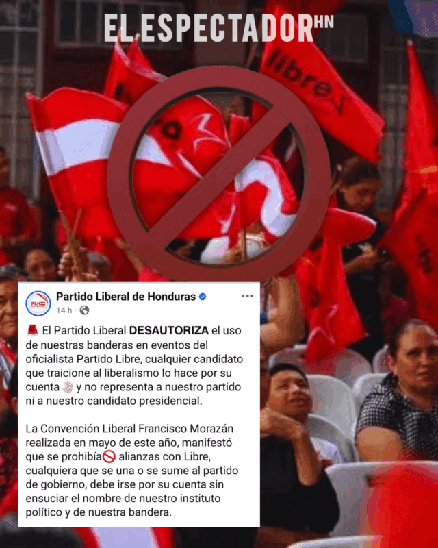 Partido Liberal desautoriza uso de sus banderas en evento de Libre