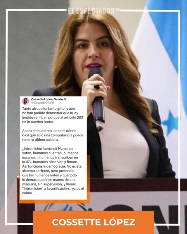 Cossette López: “La ley no impide verificar, el artículo 283 sigue vigente"