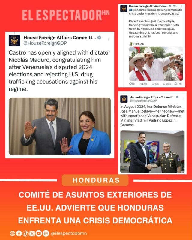 Comité de Asuntos Exteriores de EE.UU. advierte que Honduras enfrenta una crisis democrática
