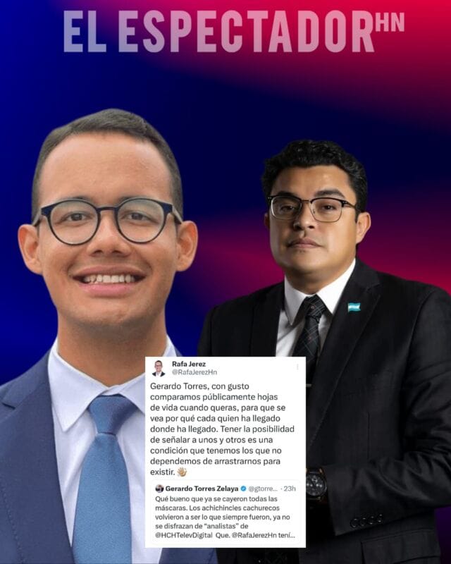 Gerardo Torres y Rafael Jerez protagonizan una pelea de hojas de vida