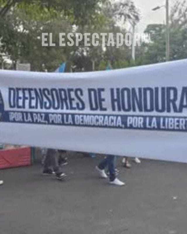 Defensores de Honduras realizan plantón en el parque el Obelisco