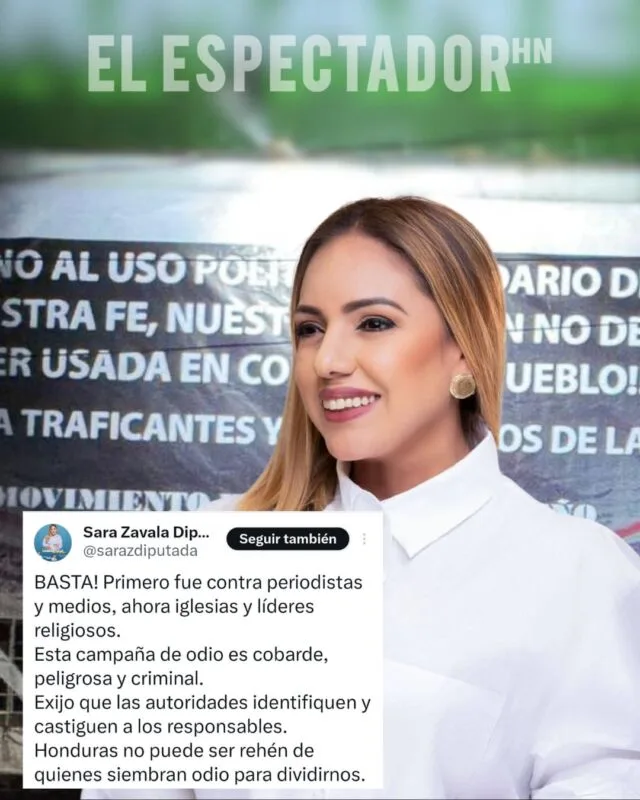 Sara Zavala condena ataques contra iglesias y exige castigo a responsables