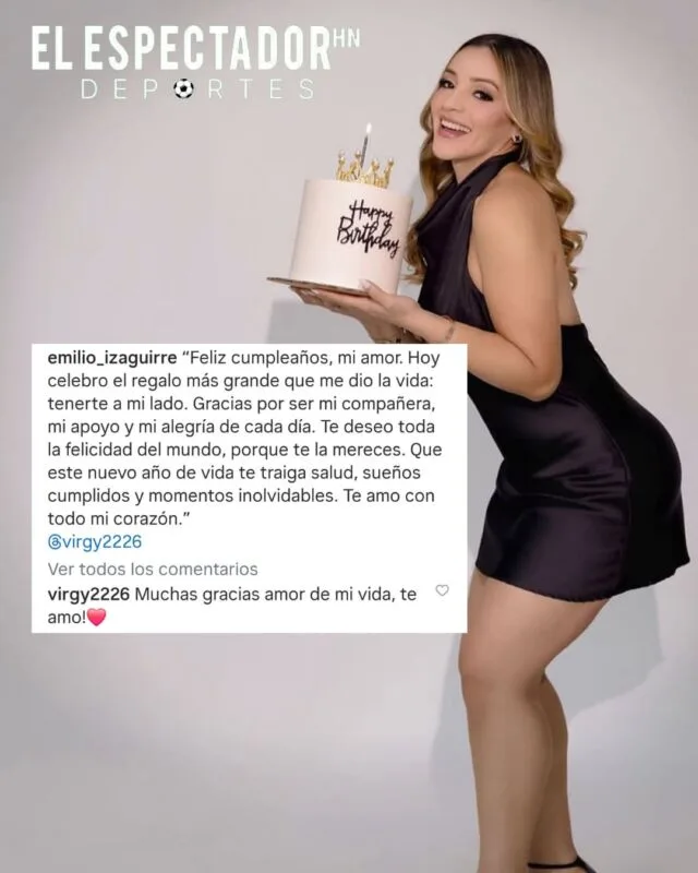 Emilio Izaguirre felicita a su esposa Virginia Varela por su cumpleaños