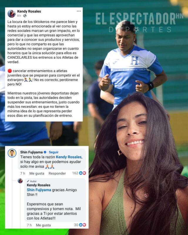 Kendy Rosales cuestiona cancelación de entrenamientos de atletas por actividades de tiktokers