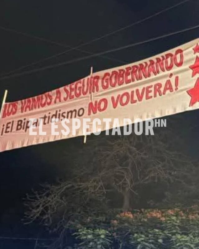 Mantas con mensajes políticos aparecen en la zona norte de Honduras