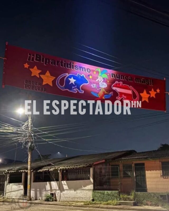 Mantas con mensajes políticos aparecen en la zona norte de Honduras