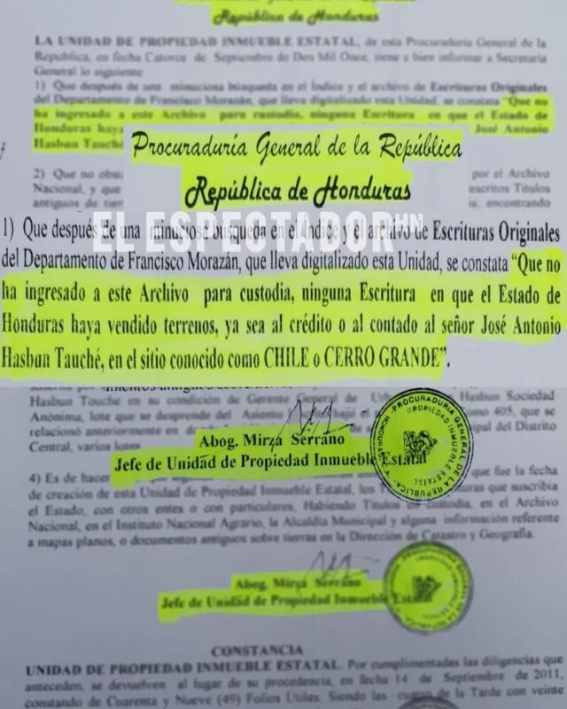 La PGR niega venta de terrenos a urbanizaciones Hasbun en Cerro Grande