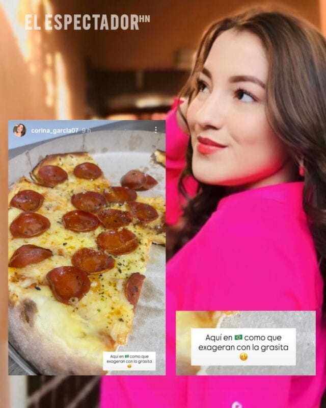 Corina García critica la pizza brasileña: “aquí exageran con la grasita”