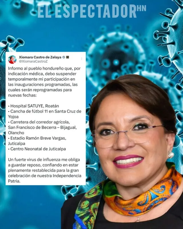 Por el virus de la influenza, la presidenta Xiomara Castro reprograma su agenda