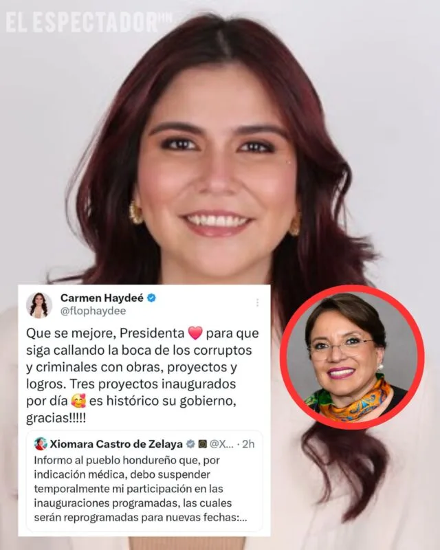Carmen Haydeé López envía mensaje de apoyo a Xiomara Castro “Callando la boca de los corruptos”