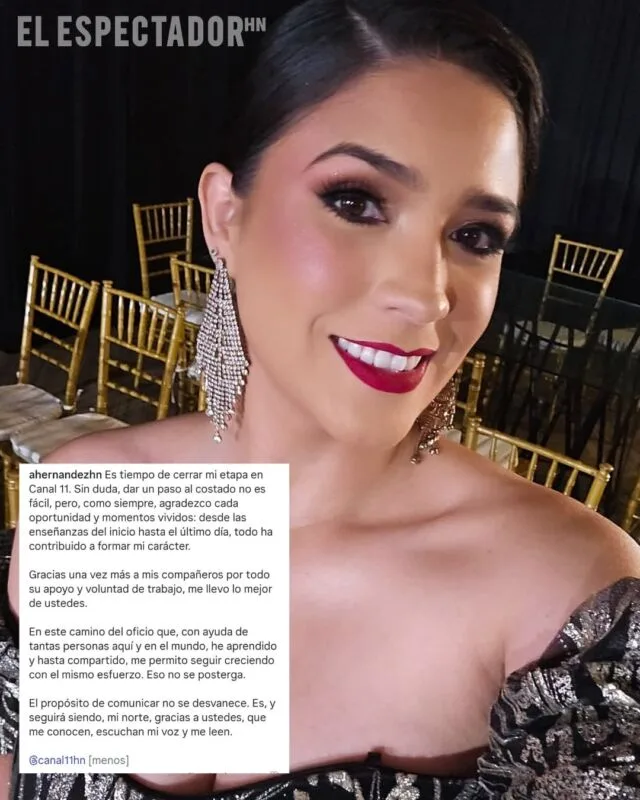 Andrea Hernández anuncia su salida de Canal 11