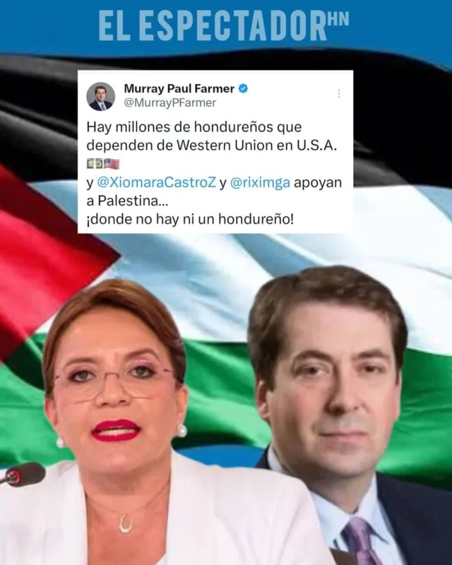 Murray Paul Farmer critica a Xiomara Castro por su mensaje a favor de Palestina