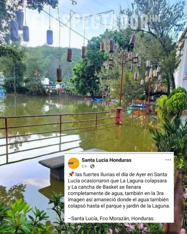 A través de la página de Santa Lucía informan sobre la inundación de la Laguna en el pintoresco pueblo