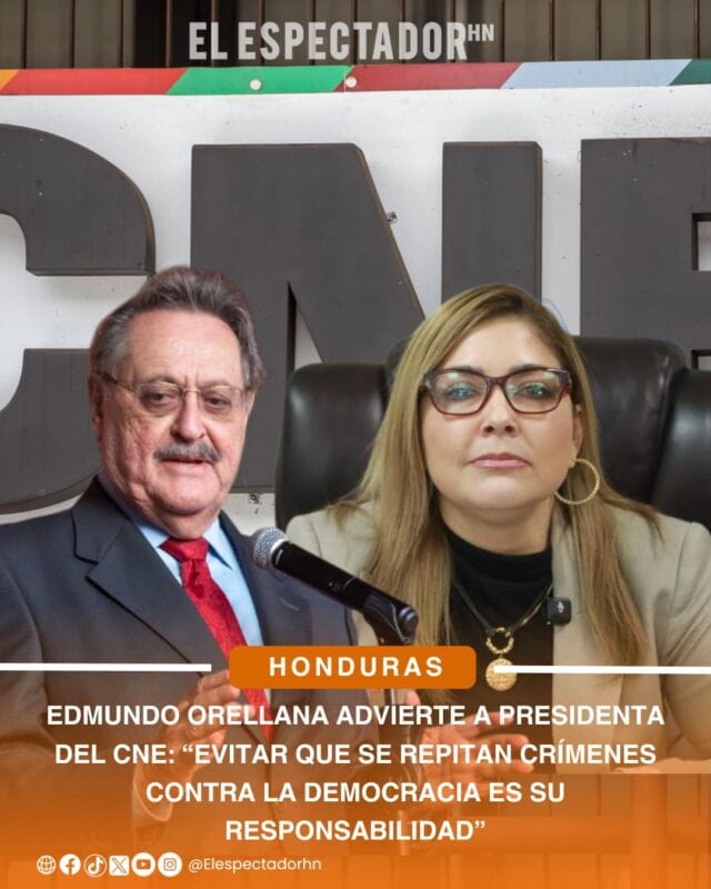 Edmundo Orellana advierte a presidenta del CNE: “Evitar que se repitan crímenes contra la democracia es su responsabilidad”