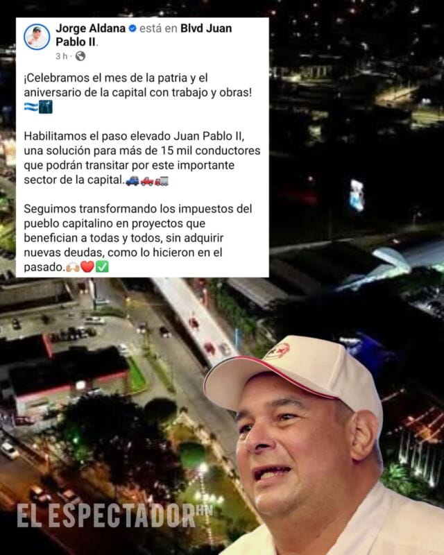 Jorge Aldana inaugura paso elevado Juan Pablo II en celebración del mes de la patria