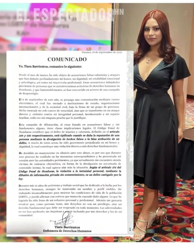 Tiara Barrientos denuncia campaña de difamación y violencia cibernética en su contra