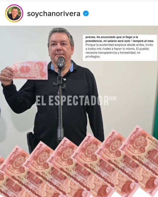 Mario Rivera propone ganar solo un lempira al mes si llega a la presidencia de Honduras