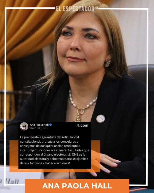 ANA PAOLA HALL EXIGE RESPETO A LOS CONSEJEROS DEL CNE