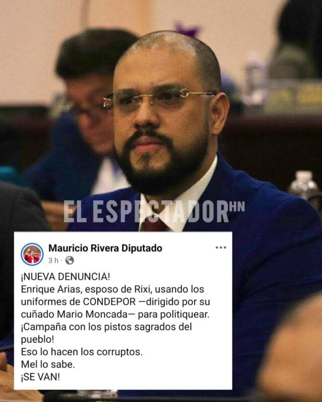 Mauricio Rivera denuncia uso de uniformes de condepor en campaña política del esposo de Rixi Moncada