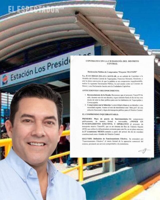 Juan Diego Zelaya promete resultados: Trans 450 en 27 meses o renuncia mausycuula