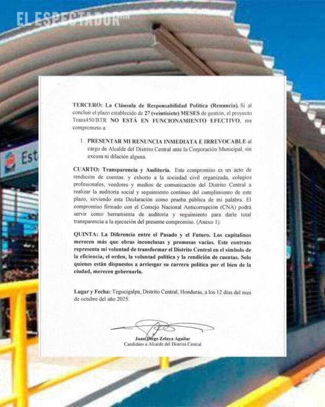 Juan Diego Zelaya promete resultados: Trans 450 en 27 meses o renuncia mausycuula