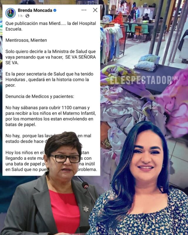 Brenda Moncada arremete por crisis en el Hospital Escuela