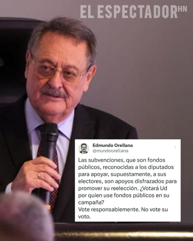 Edmundo Orellana cuestiona uso de subvenciones públicas para promover reelecciones
