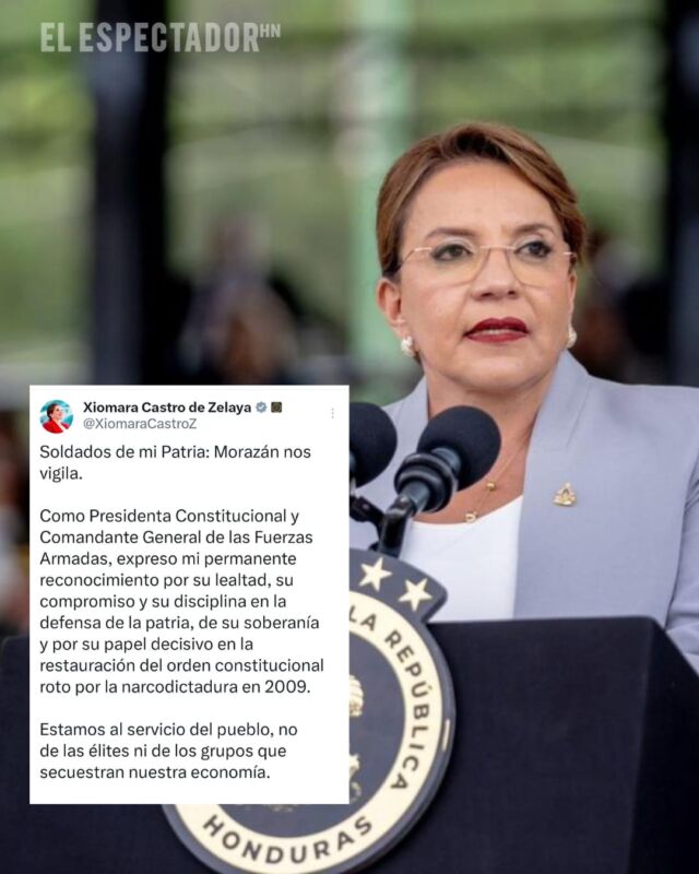 Xiomara Castro llama a las Fuerzas Armadas a garantizar la voluntad popular y la paz en las elecciones