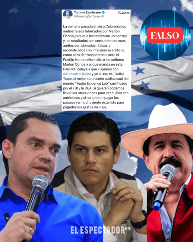 Cosette López CNE y Tomás Zambrano en controversia por audios políticos en Honduras