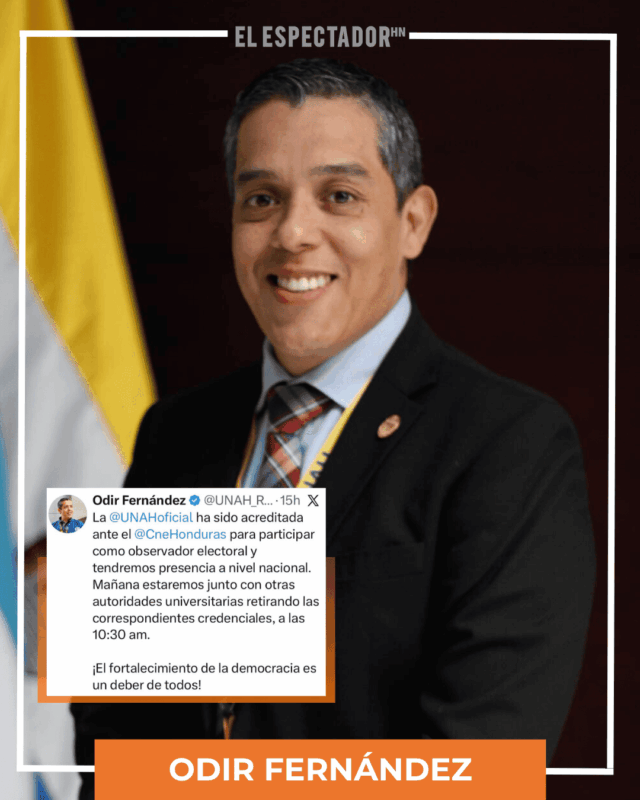 Rector Odir Fernández anuncia participación de la UNAH como observadora electoral.