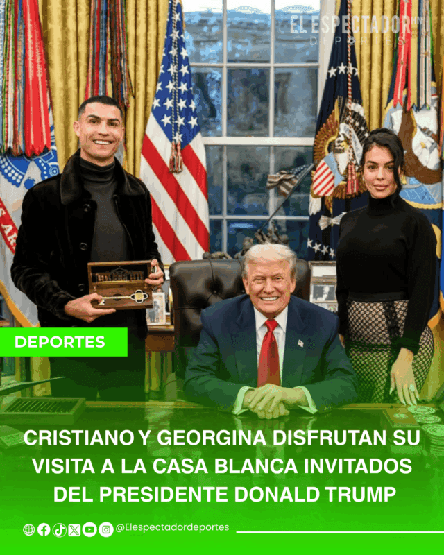 Cristiano Ronaldo y Georgina Rodríguez en la Casa Blanca junto a Donald Trump.