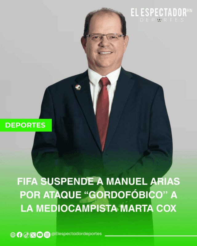 Manuel Arias suspendido por FIFA por comentario gordofóbico contra Marta Cox.