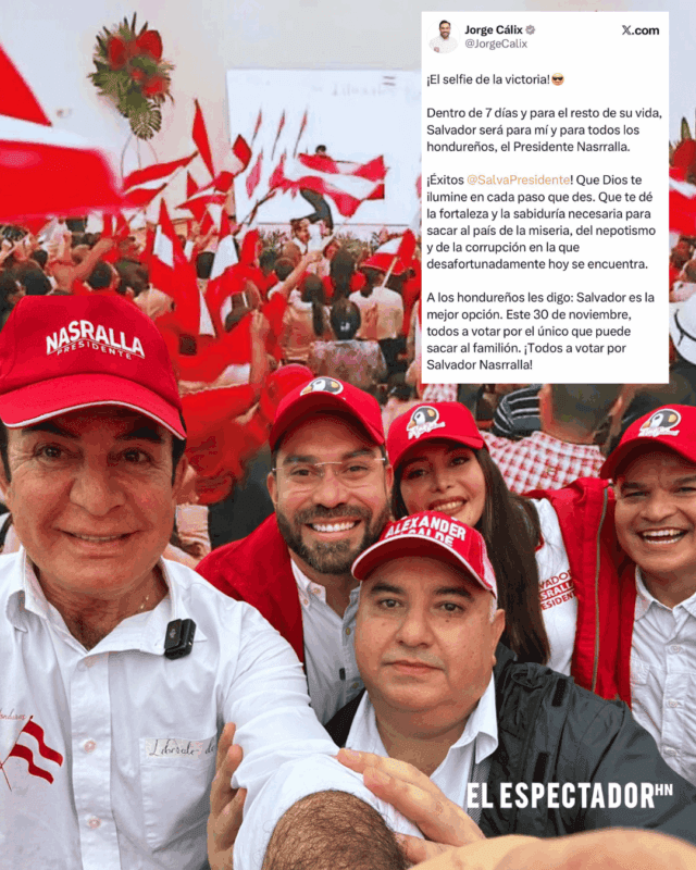 Jorge Cálix y Salvador Nasralla en selfie de campaña.