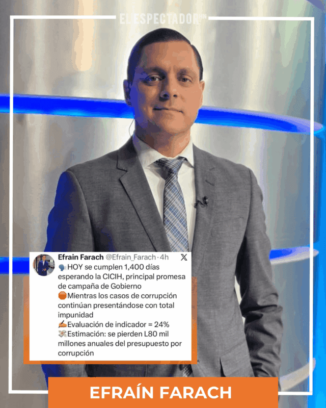 Efraín Farach denunciando la falta de instalación de la CICIH en Honduras.