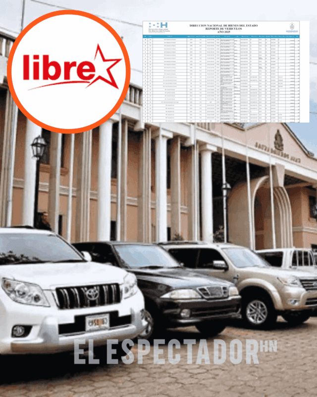 Libre gasto 128 millones de lempiras en autos de lujo 2025.