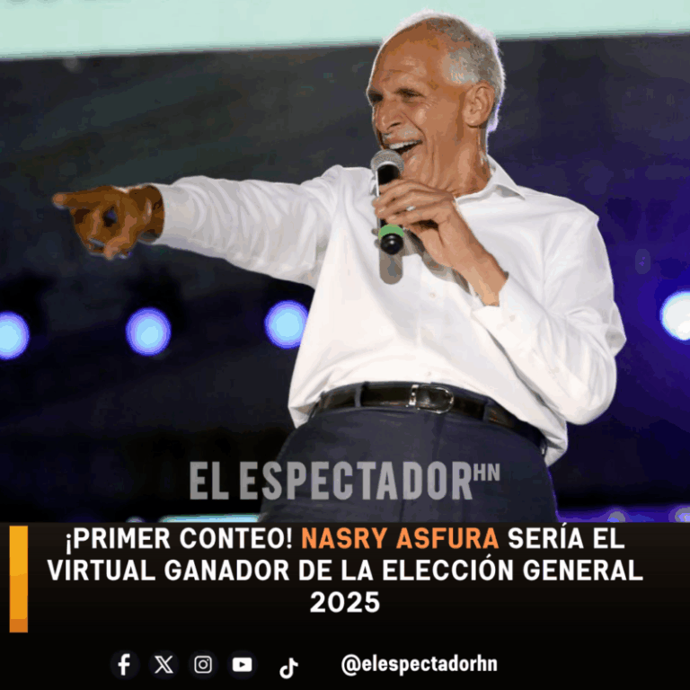 ¡Primer conteo! Nasry Asfura sería el virtual ganador de la elección general 2025
