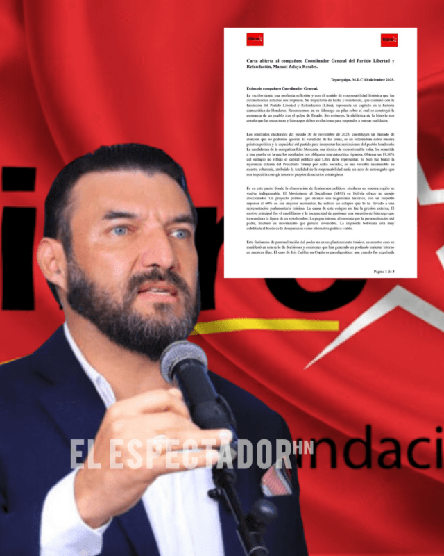 Tomé exige renovación para fortalecer liderazgo y democracia dentro de Libre.