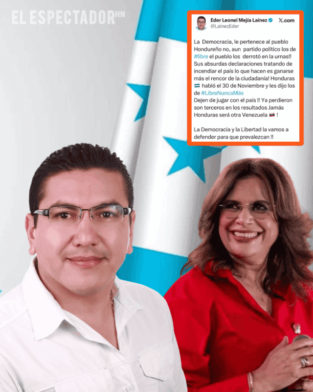 Eder Mejía exige a Libre aceptar su derrota.