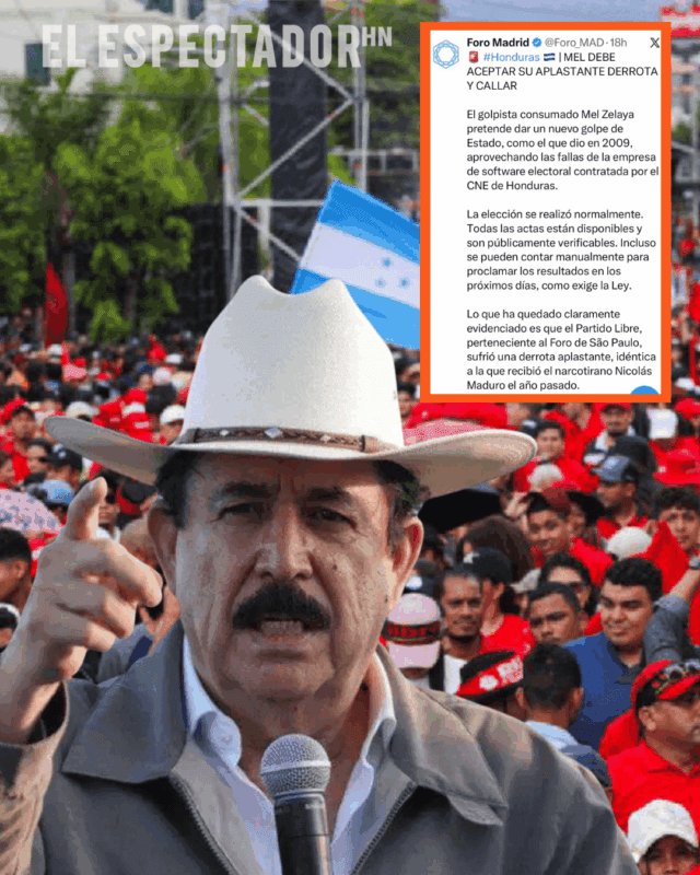 El Foro de Madrid le exige a Mel Zelaya aceptar su derrota