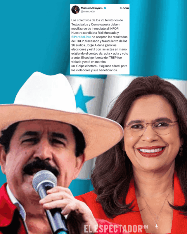Manuel Zelaya asegura que Libre no acepta la derrota