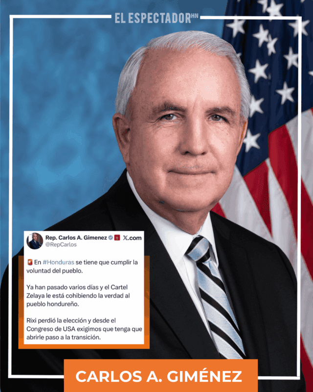 Carlos Giménez asegura que Libre está frenando la transición del poder.