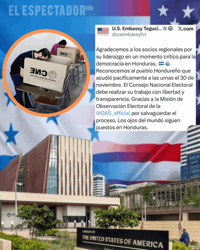 Embajada de Estados Unidos: “los ojos del mundo siguen puestos en Honduras”