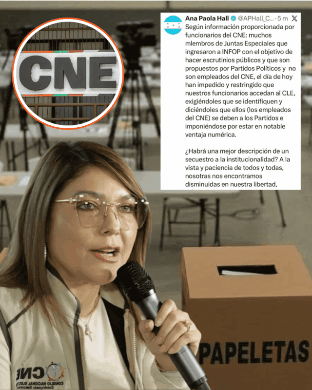 Ana Paola hall denuncia bloqueo a funcionarios del CNE