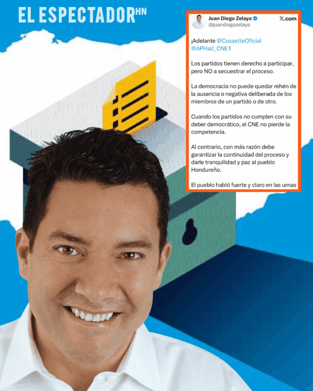 Juan Diego Zelaya acusa a Libre de secuestrar el proceso electoral del CNE