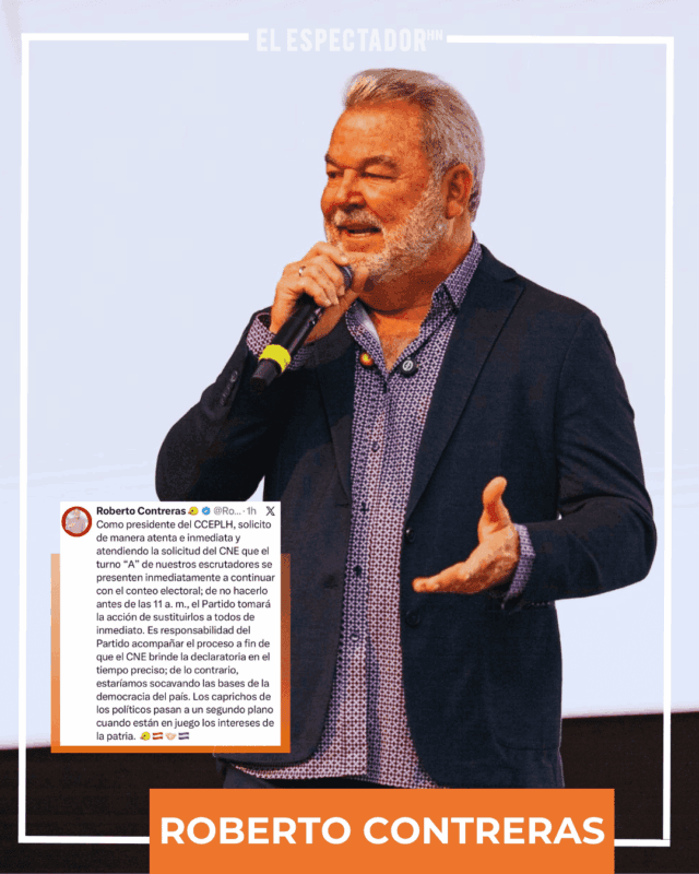 Presidente del Partido Liberal Contreras instruye a escrutadores a retomar conteo electoral