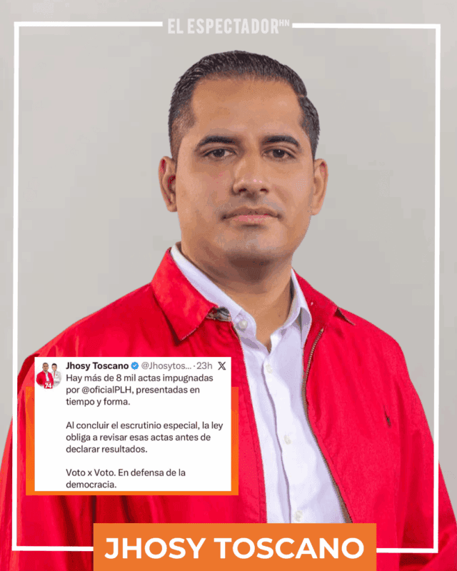 Jhosy Toscano exige al CNE revisar más de 8 mil actas impugnadas del PLH